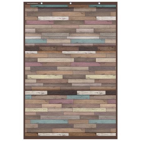 Teacher Created Resources Reclaimed Wood 6 Pocket Chart, Multi, 26 in W, 38 in H 20326